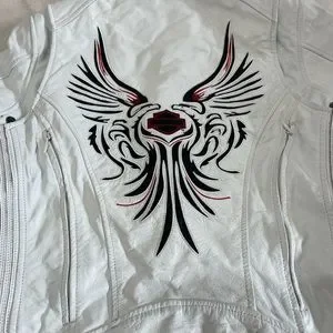 ジャケット・アウター Harley Davidson White Leather Jacket Harley-Davidson Jacket Black White Leather size M Harley